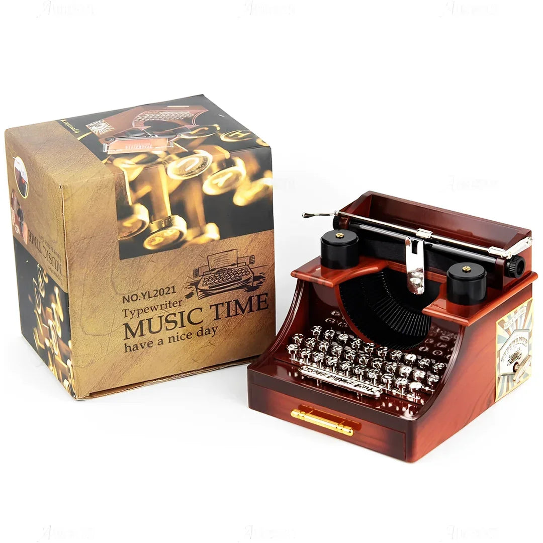 Type Writer Box Vintage Typewriter Music Box, Mini Vintage Style Creative Retro Typewr ...