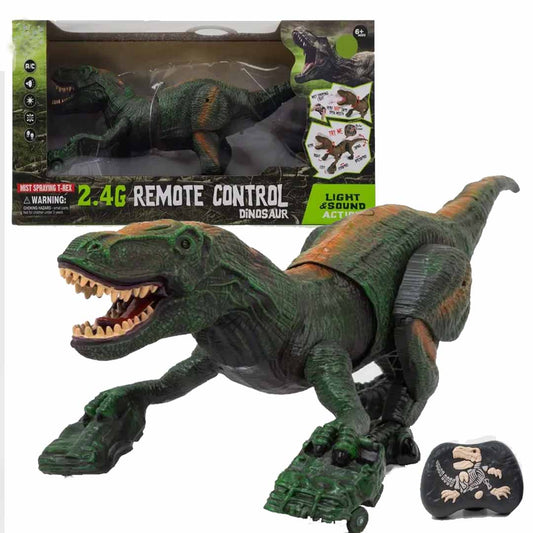 Remote Control 2.4G Tyrannosaurus Rex  Dinosaur Toy with Mist Spray, LED Lights & Roaring Sound – 2.4G RC Rechargeable Steam Emitting T-Rex for Kids 3+ Years