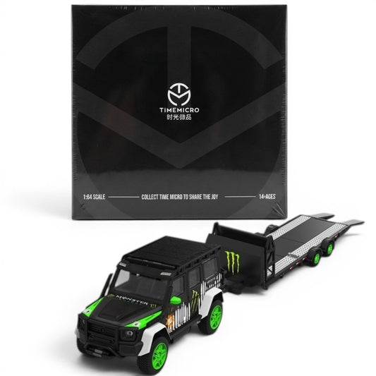 Time Micro 1:64 G550 Devil’s Claw Trailer Edition Diecast Model Car with Car Carrier Trailer