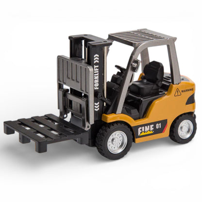 TRASPED 1:64 Scale RC Forklift Toy | 2.4GHz App & Remote Control Forklift with Lights & Sound | Alloy Construction Vehicle
