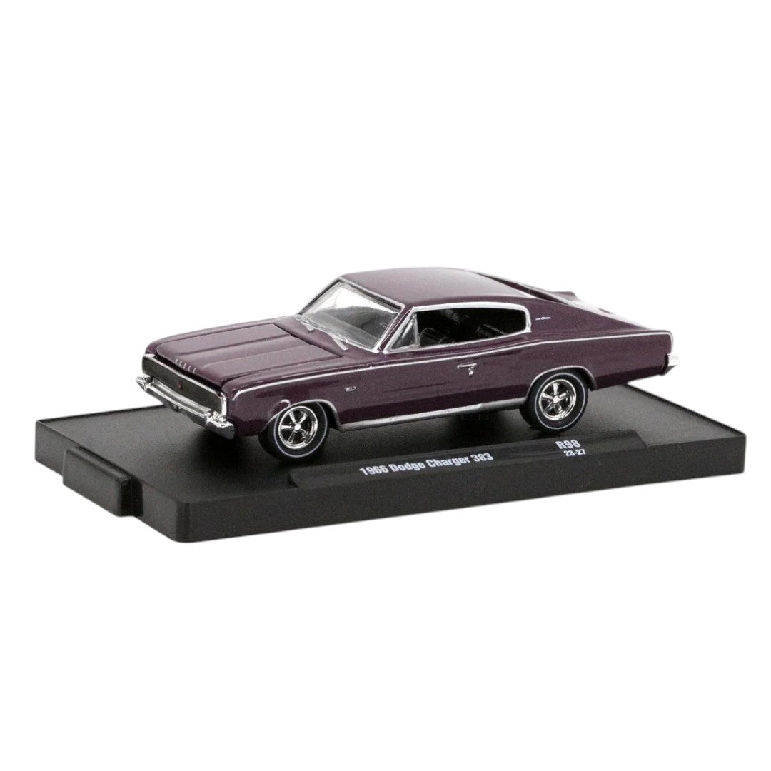 M2 Machines 1:64 1966 Dodge Charger 383 Die-Cast Model Car | R90 23-27 Classic American Muscle Car Collectible