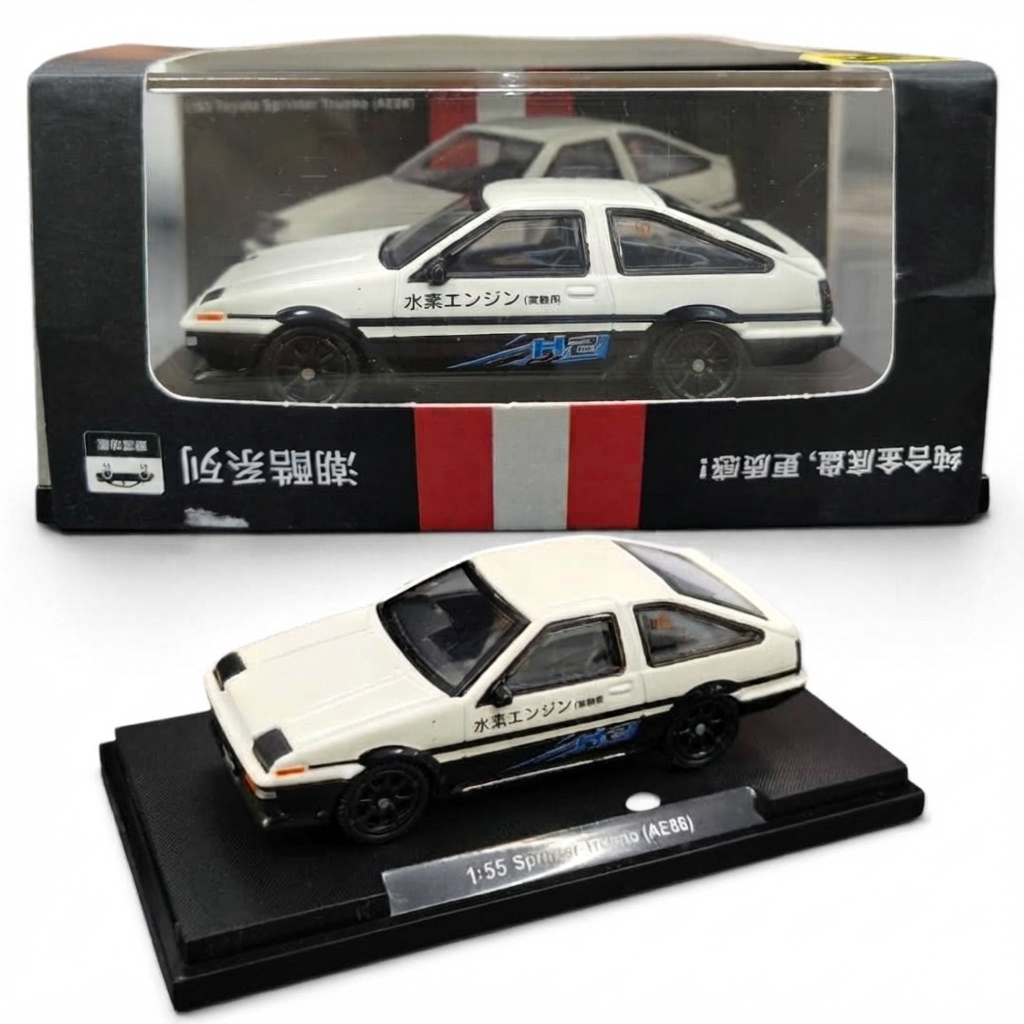 CCA 1:55 Scale Toyota Sprinter Trueno (AE86) H2 Edition Die-Cast Model Car with Display Base | Official Licensed Toyota Collectible Miniature Car | Detailed Interior, Realistic Body & Premium Collector Model