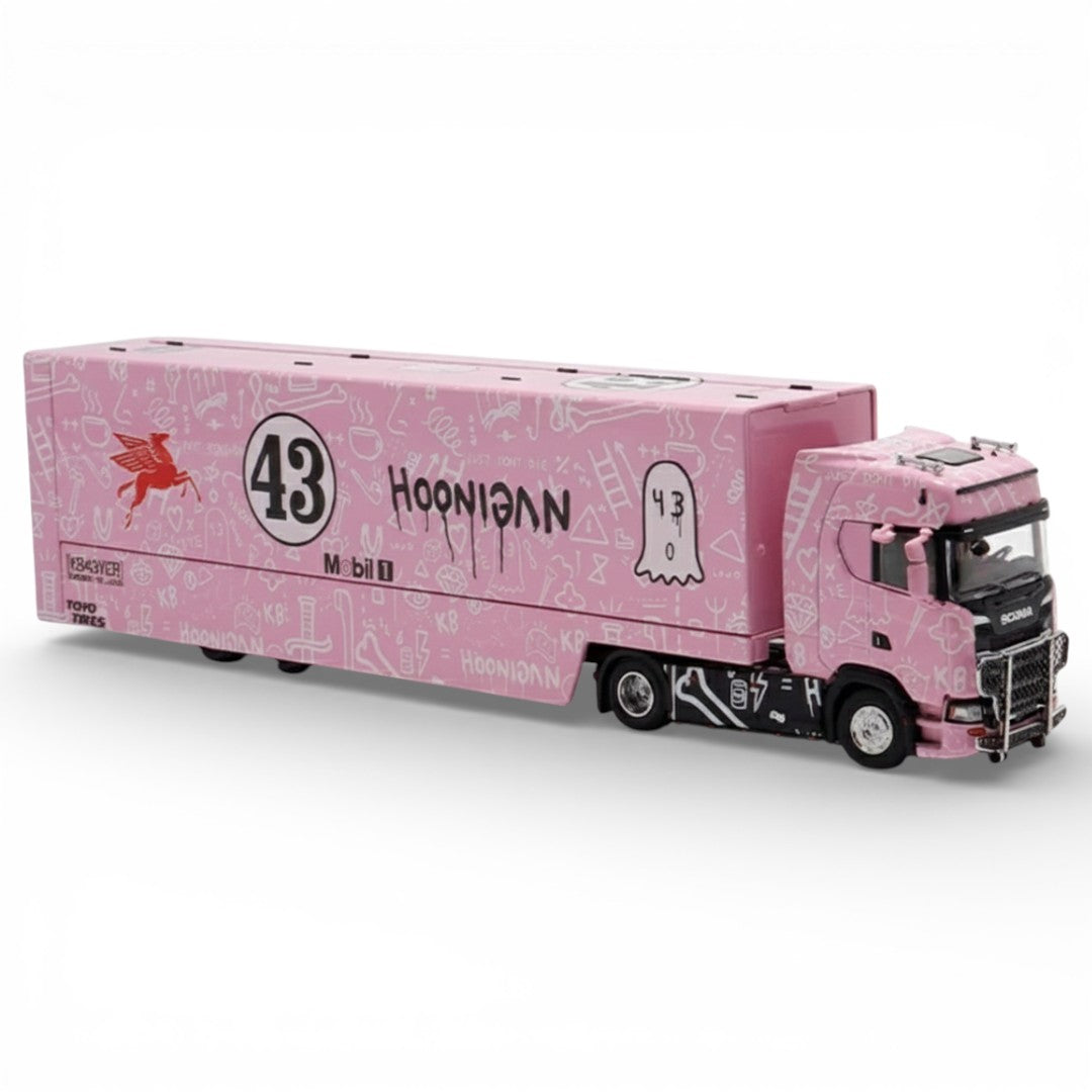 Maxwell 1:64 Scania S730 Pink Enclosed Double Deck Truck – Diecast Metal Collectible Model