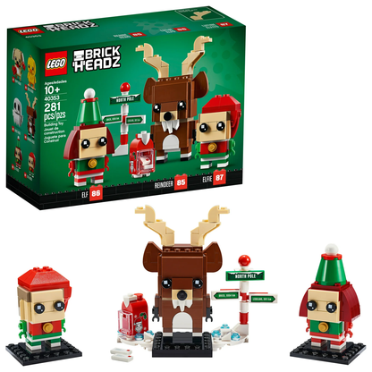 LEGO 40353 Brickheadz Reindeer, Elf & Elfillo Christmas Decorations (281 Pieces)