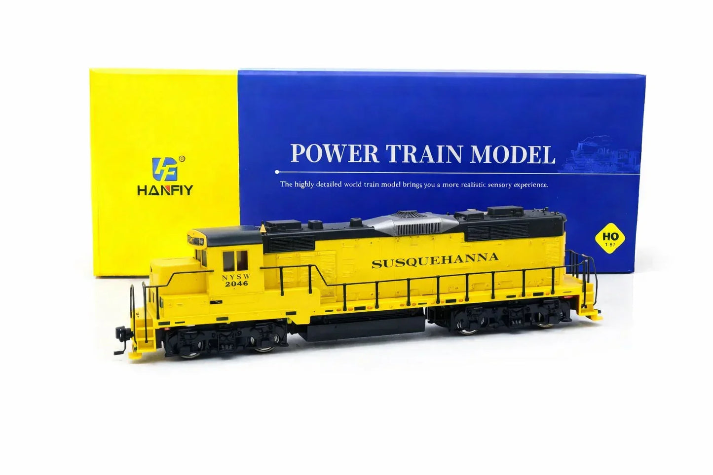 HENFIY 96200 HO Scale GP-20 Diesel Electric Locomotive – Susquehanna Power Train 1:87 Model