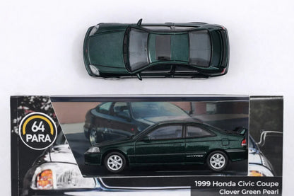 PARA64 1:64 Honda Civic Coupe 1999 Clover Green Pearl Diecast Model Car – JDM Classic Collectible