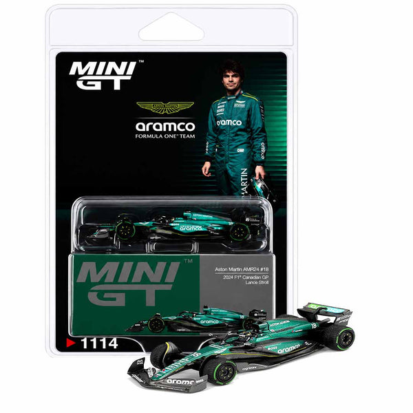 MINI GT 1:64 (Blister Pack) Aston Martin AMR24 #18 Lance Stroll 2024 Canadian GP Formula One Die-Cast Model Car #1114