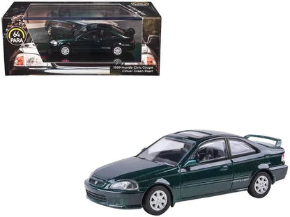 PARA64 1:64 Honda Civic Coupe 1999 Clover Green Pearl Diecast Model Car – JDM Classic Collectible