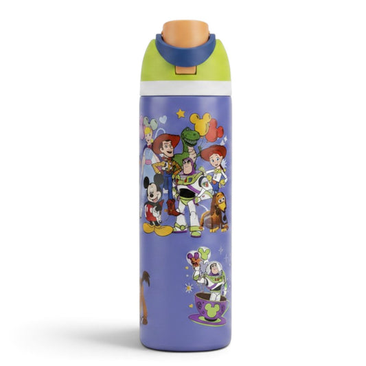 Disney Toy Story & Mickey Mouse 800ml Kids Water Bottle – Purple | Reusable School Bottle with Straw & Drinking Spout | Kids Travel & Everyday Hydration Bottle