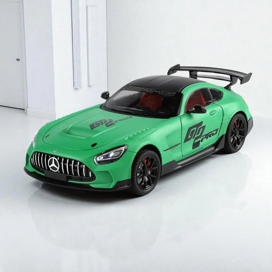 Joy Junction 1:24 Mercedes AMG GT2 PRO Die-Cast Car Model – Green Finish | Openable Doors, Pull-Back Action, Lights & Sound (JJ271) - Jaiman Toys