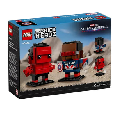 LEGO 40668 BrickHeadz Marvel Captain America & Red Hulk Figures | Buildable Super Hero Collectible Set-For Age 10+