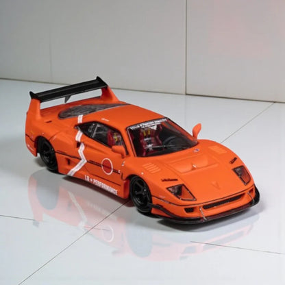 DM MODEL 1:64 Ferrari F40 LBWK Zero Fighter Orange F40 Diecast Car Collection