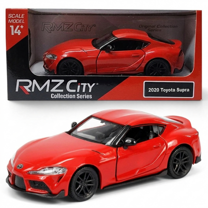 RMZ City 1:32 Scale 2020 Toyota GR Supra Die-Cast Sports Car Model – Grey, Red & Yellow | Collectible Miniature with Opening Doors | 3 Colour Variants