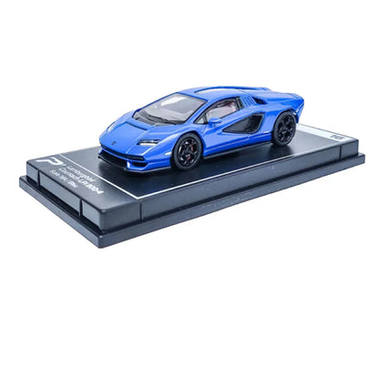 PosterCars 1:64 Lamborghini Countach LPI 800-4 – Bleu – Acrylic Box | Hypercar League Collection #16 - Jaiman Toys
