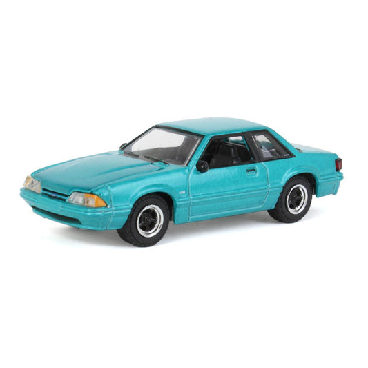 GreenLight 1:64 1991 Ford Mustang 5.0 Calypso Green Diecast Model Car – Fox Body Collectible