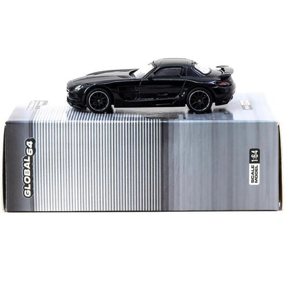 Tarmac Works GLOBAL64 1:64 Mercedes-Benz SLS AMG Coupe Black Series Black Metallic Diecast Model Car