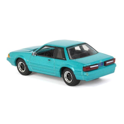 GreenLight 1:64 1991 Ford Mustang 5.0 Calypso Green Diecast Model Car – Fox Body Collectible
