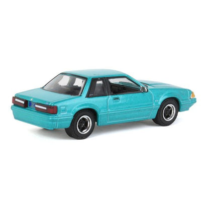 GreenLight 1:64 1991 Ford Mustang 5.0 Calypso Green Diecast Model Car – Fox Body Collectible
