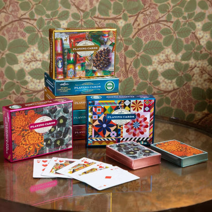 EeBoo Autumn Abundance Playing Cards – 2 Floral Gilded Decks