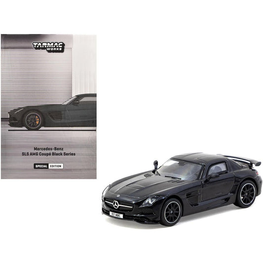 Tarmac Works GLOBAL64 1:64 Mercedes-Benz SLS AMG Coupe Black Series Black Metallic Diecast Model Car