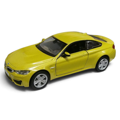 RMZ City BMW M4 1:32 Scale Die-Cast Model Car – Metallic Olive Gold & Red Colour Variants, Collectible with Opening Doors & Pull-Back Action