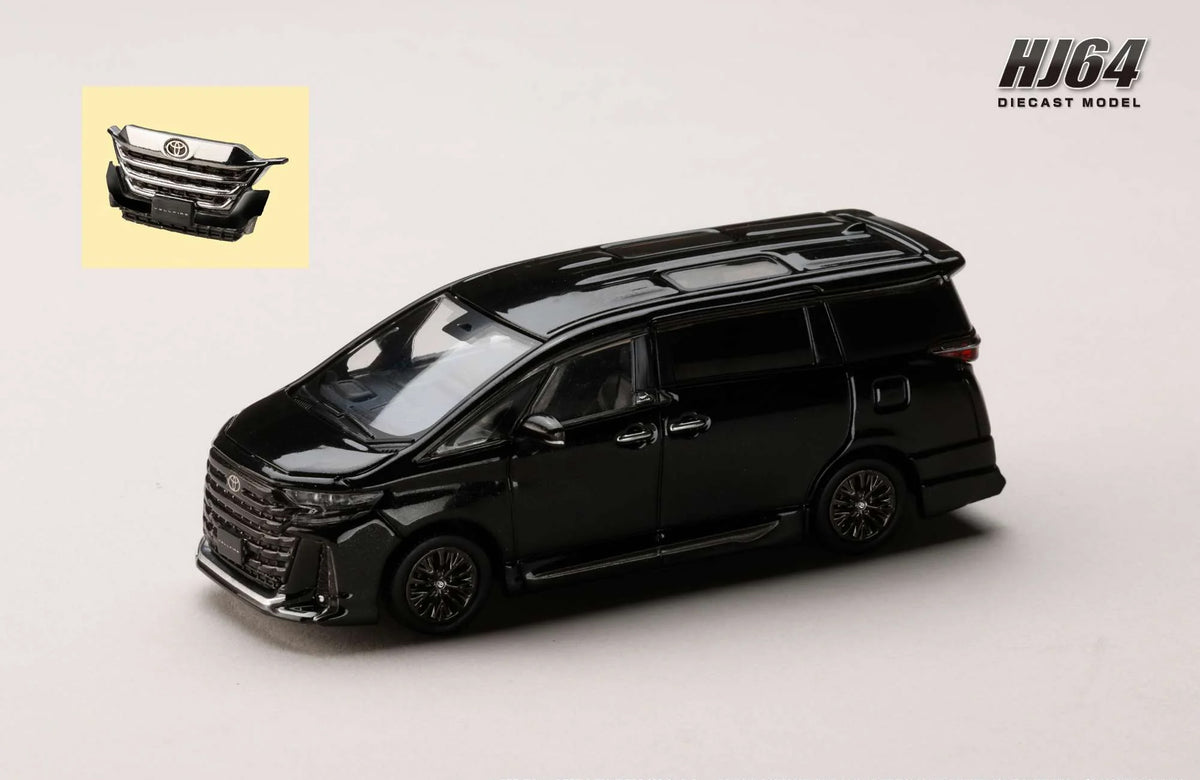 Hobby Japan 1:64 Toyota Vellfire Z Premier Hybrid (H40W) Genuine Options Black Die-Cast Model | HJ642077CBK