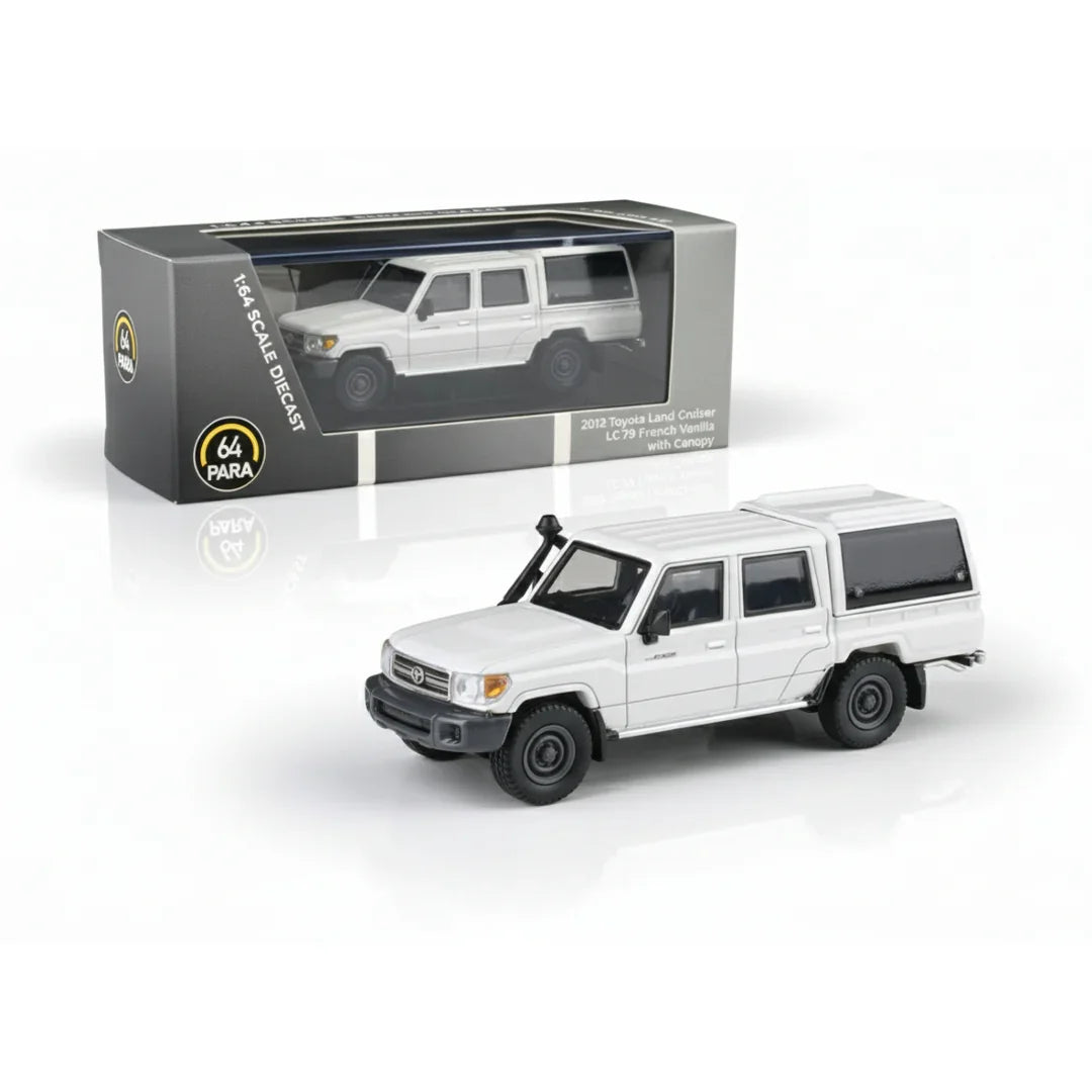 PARA64 1:64 Scale 2012 Toyota Land Cruiser 79 Series LC79 – French Vanilla White Diecast Model Car