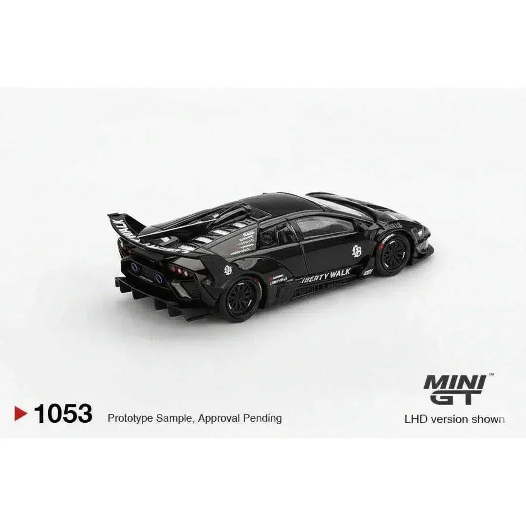 Mini GT 1:64  Roxy Porsche 911 GT3 R #77 AO Racing IMSA + Lamborghini Murcielago GT Evo Black Diecast Scale Model Car