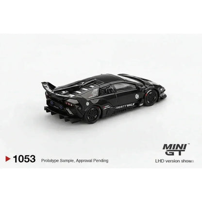 Mini GT 1:64  Roxy Porsche 911 GT3 R #77 AO Racing IMSA + Lamborghini Murcielago GT Evo Black Diecast Scale Model Car