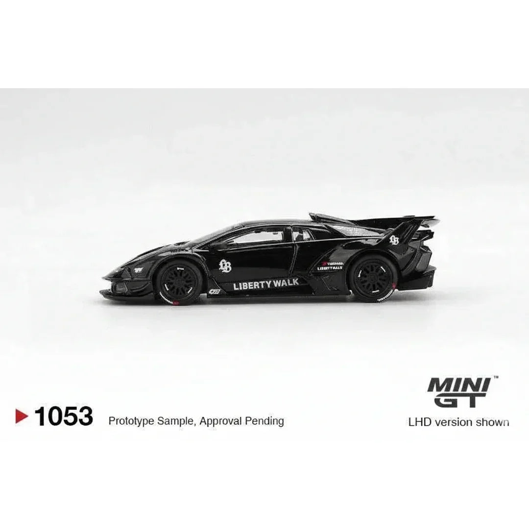 Mini GT 1:64  Roxy Porsche 911 GT3 R #77 AO Racing IMSA + Lamborghini Murcielago GT Evo Black Diecast Scale Model Car