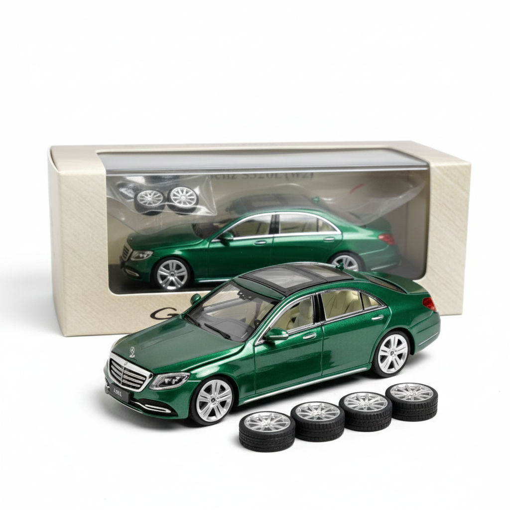Glory Model 1:64 Mercedes-Benz S320L W222 Green Diecast Car | Luxury S-Class Scale Model
