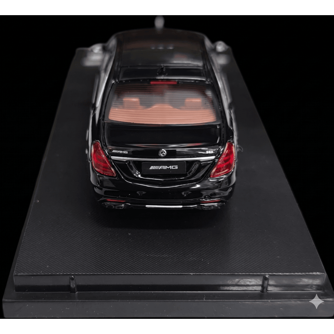 RM 1:64 Mercedes-Benz Mercedes-AMG S63 W222 Open Roof Black Die-Cast Model Car | Premium Luxury Sedan Collectible