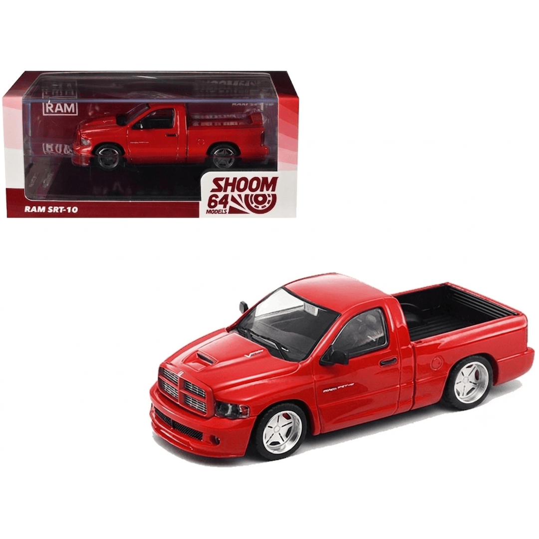 GCD Shoom64 Models 1:64 Dodge Ram SRT-10 Pickup Truck Diecast Model Car | Red & Silver Colour Variants