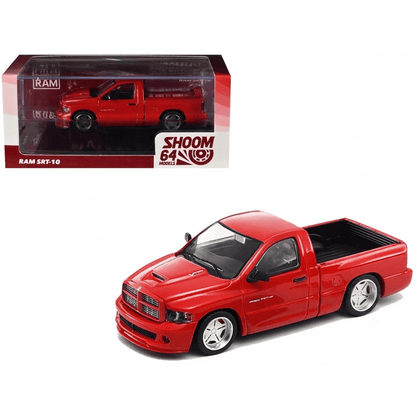 GCD Shoom64 Models 1:64 Dodge Ram SRT-10 Pickup Truck Diecast Model Car | Red & Silver Colour Variants