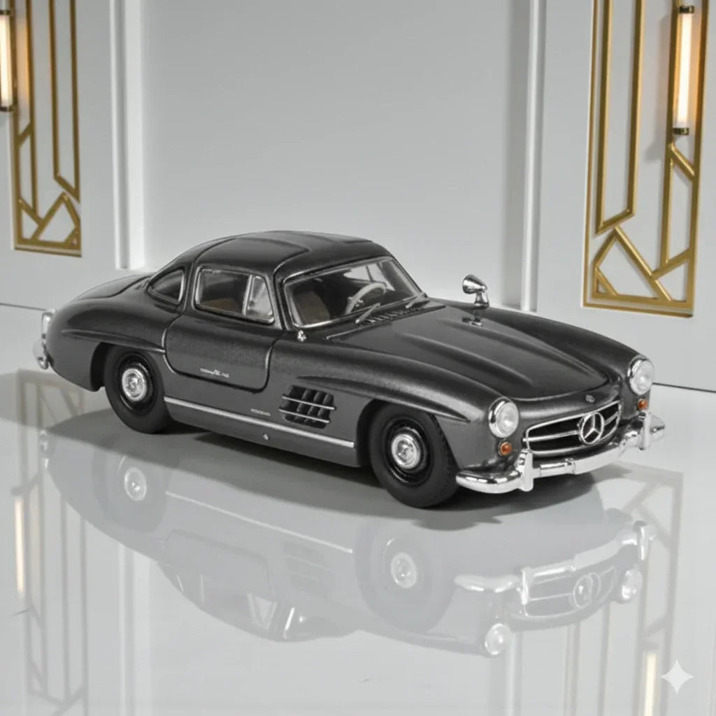 Benz Scale Models BSC 1:64 Scale MERCEDES BEN-Z 300SL-1955 Diecast Model Car -Dark Grey ...