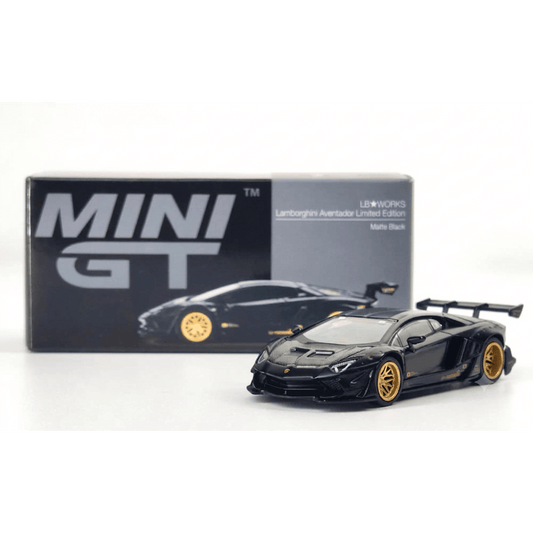 Mini GT 1:64 Scale #1887 LB★WORKS Lamborghini Aventador Limited Edition Matte Black Diecast Car