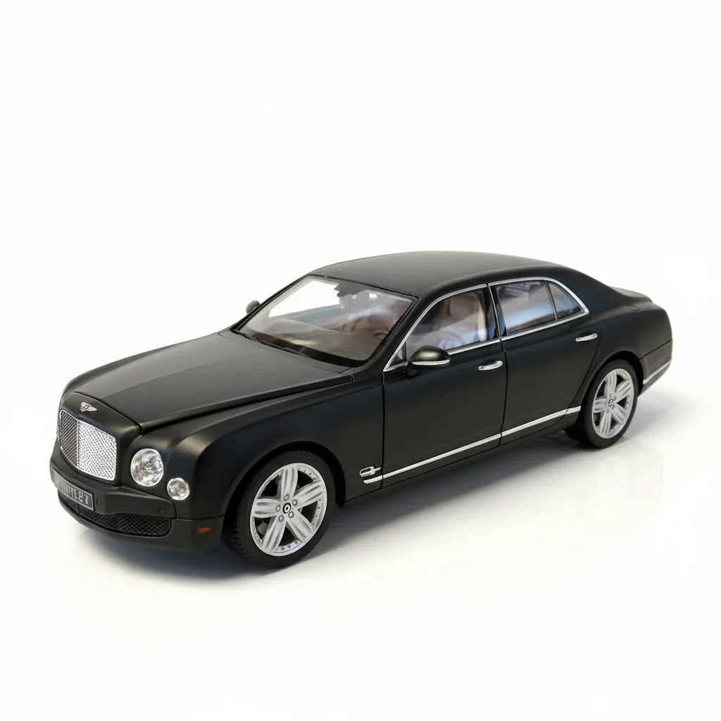 Rastar 1:18 Bentley Mulsanne Diecast Model Car –Matt Black | Luxury Collectible with Openable Doors (43800)
