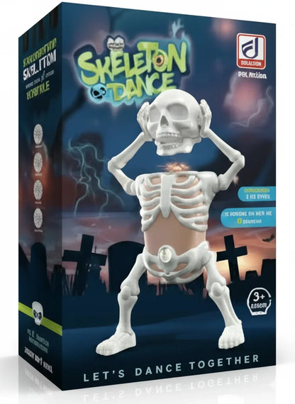 The-Dark Dancing Skeleton Toy – Motion Activated Glow in the Dark Halloween Decoration with Lights & Sound