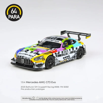 Para64 Mercedes-AMG GT3 2025 Bathurst 12H GruppeM Racing #888 – 1:64 Scale Diecast Model Car