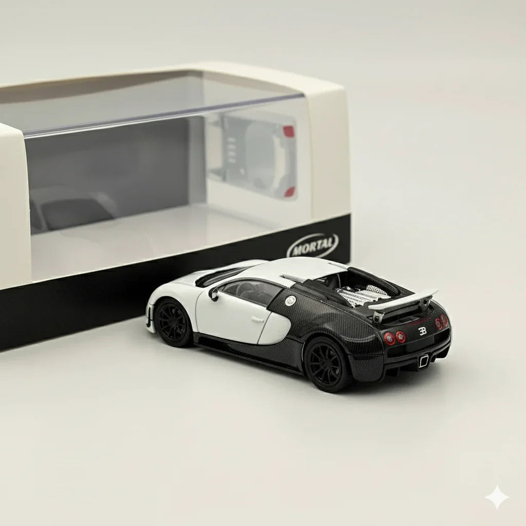 Mortal 1:64 Scale  Bugatti  White/Black – Premium Diecast Car Model
