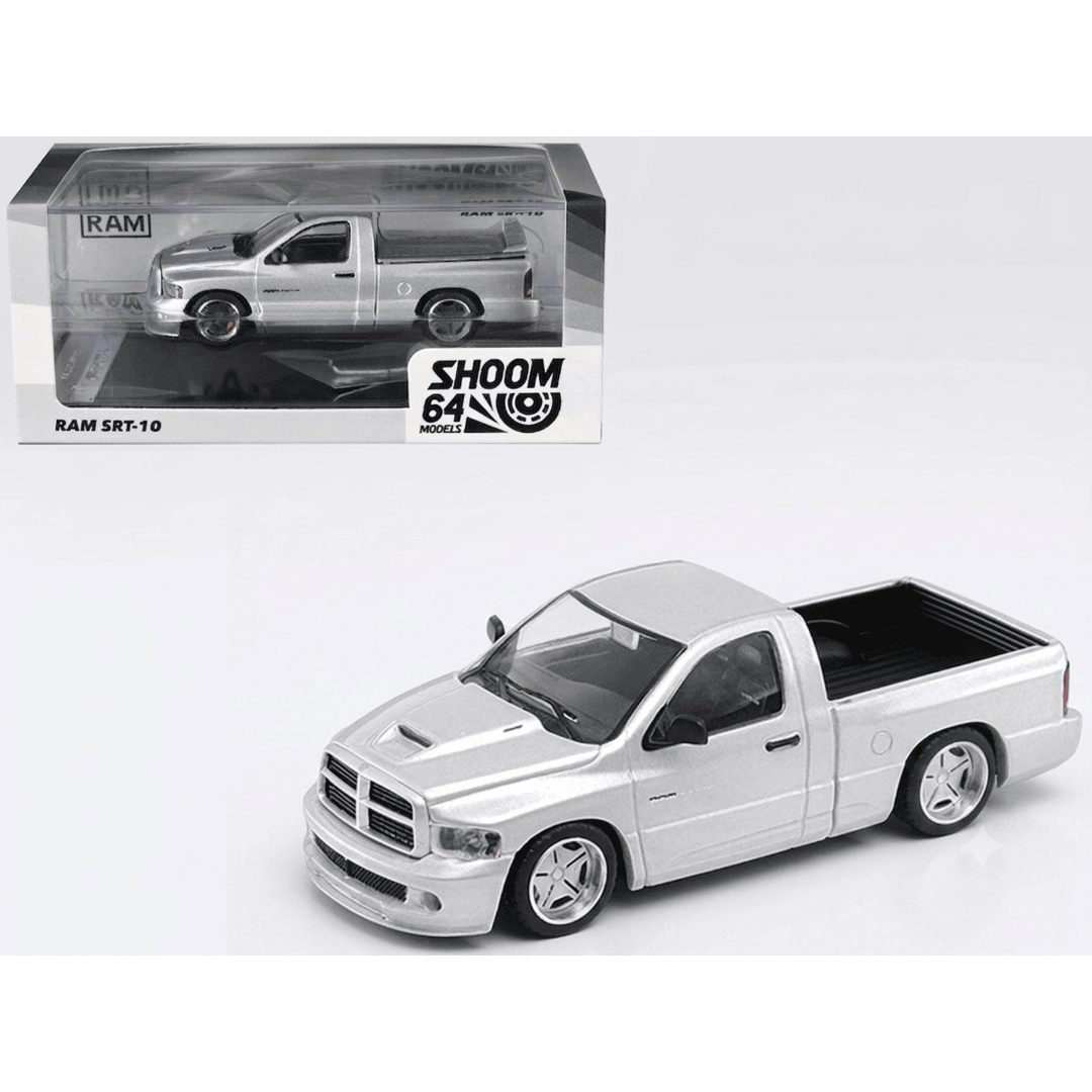 GCD Shoom64 Models 1:64 Dodge Ram SRT-10 Pickup Truck Diecast Model Car | Red & Silver Colour Variants