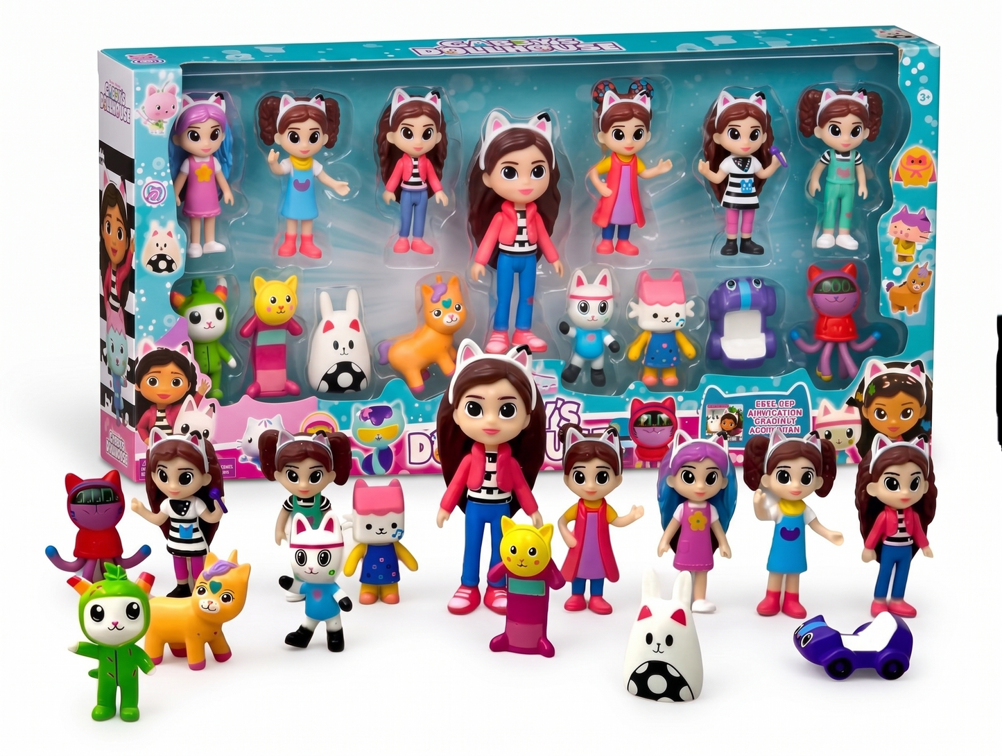 Gabby's Dollhouse 15-Piece Figure Playset | Character & Cat Figures Collection Toy Set for Kids 3+