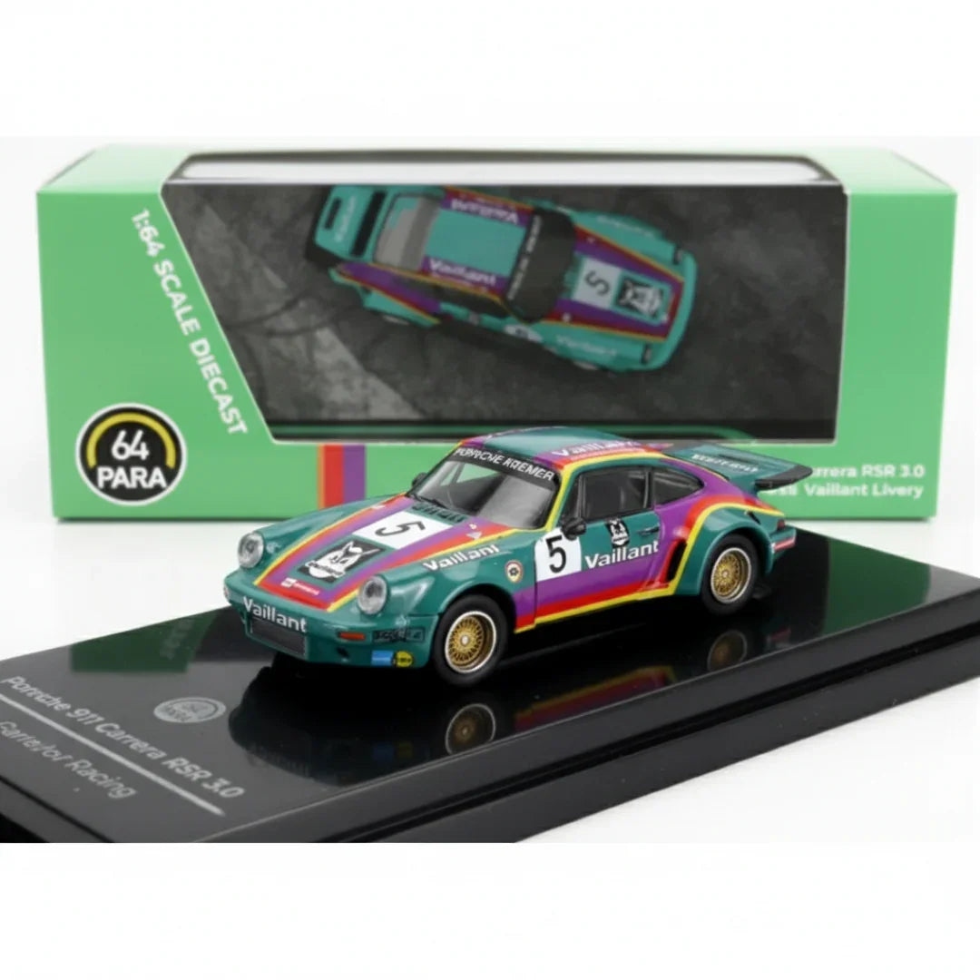 PARA64 1:64 Porsche 911 3.0 RSR “Vaillant” 1975 – Diecast Model Car Collector Edition