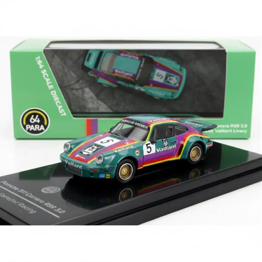 PARA64 1:64 Porsche 911 3.0 RSR “Vaillant” 1975 – Diecast Model Car Collector Edition