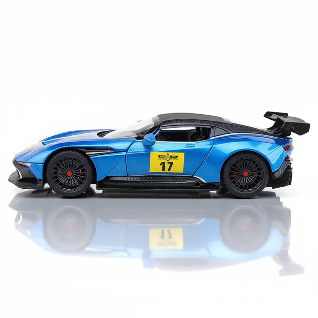 HTS 1:18 Alloy Metal Pull Back Die-Cast Car – Openable Doors, Sound & Light Effects, Realistic Smoke Spray