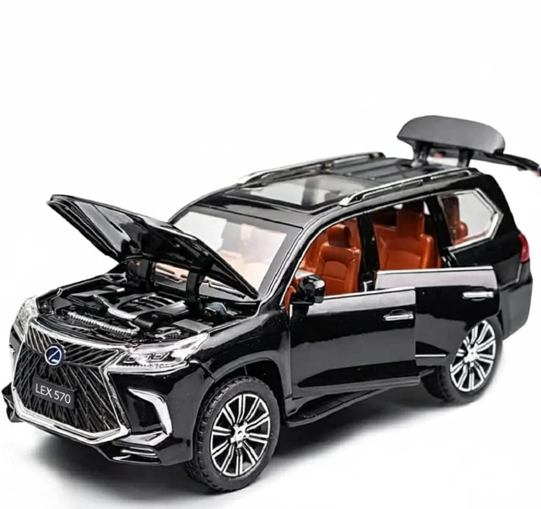 Jinlifang 1:24 Alloy Metal Pull Back Die-Cast Car – Off-Road in Luxury SUV Model Openable Doors with Realistic Sound & Light