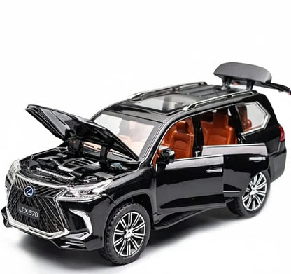 Jinlifang 1:24 Alloy Metal Pull Back Die-Cast Car – Off-Road in Luxury SUV Model Openable Doors with Realistic Sound & Light