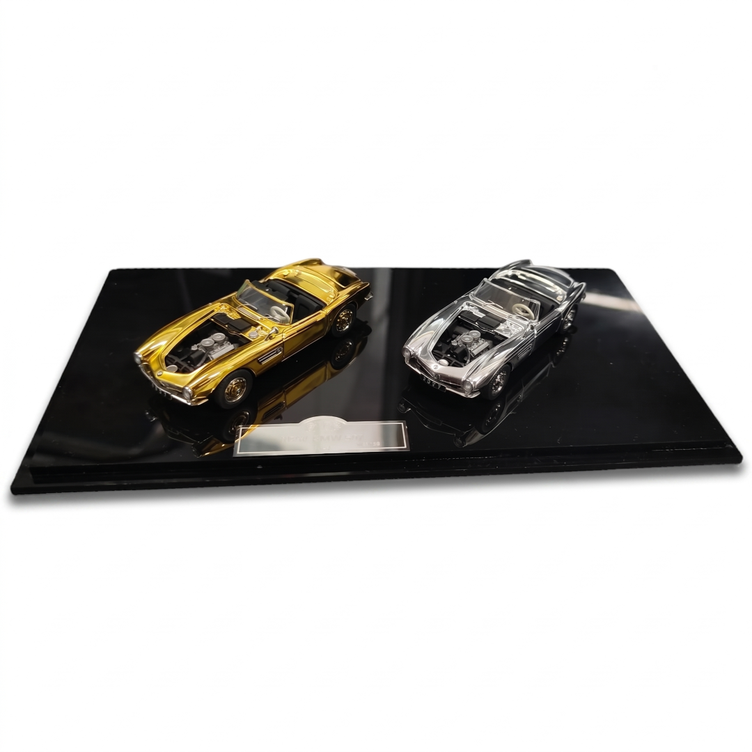 GFCC 1:64 BMW 507 Gold & Silver Plated Set Die-Cast Model Car Collection | Premium Collector Edition with 2 Variants