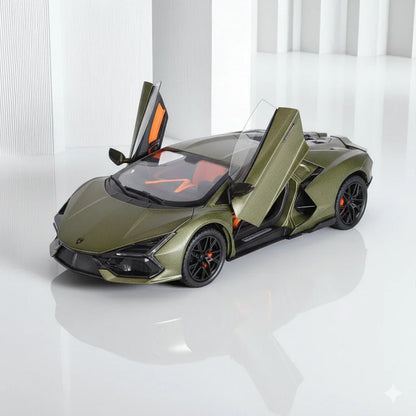 JOY JUNCTION 1:24 Lamborghini Diecast Car Model -Olive Green with openable door, pull back action light and sound (JJ263) - Jaiman Toys
