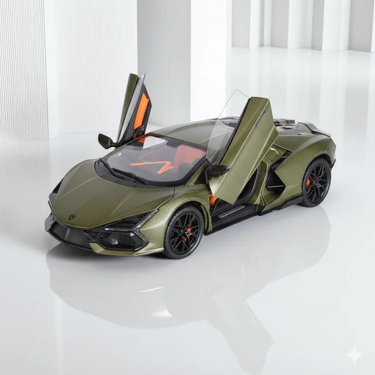 JOY JUNCTION 1:24 Lamborghini Diecast Car Model -Olive Green with openable door, pull back action light and sound (JJ263) - Jaiman Toys